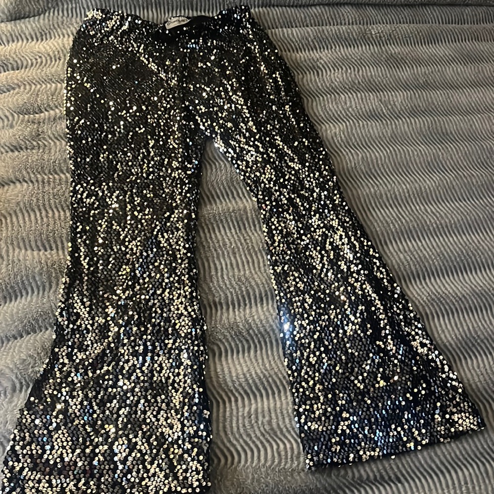 NO BOUNDARIES SEQUIN FLARE PANT